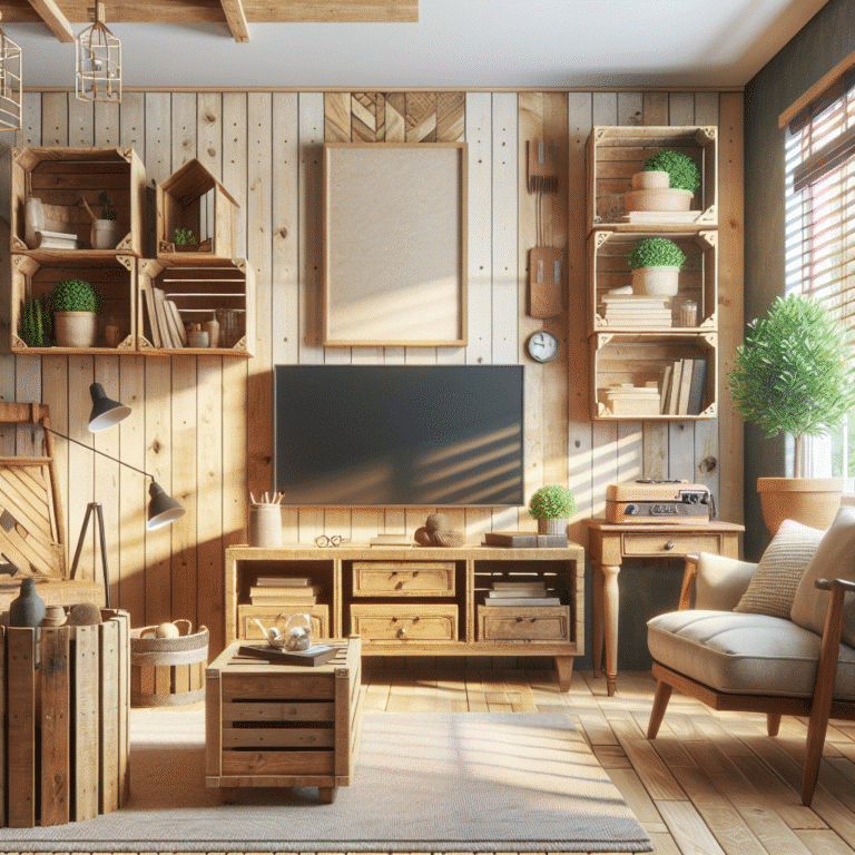 móveis reciclados para sala pequena e funcional