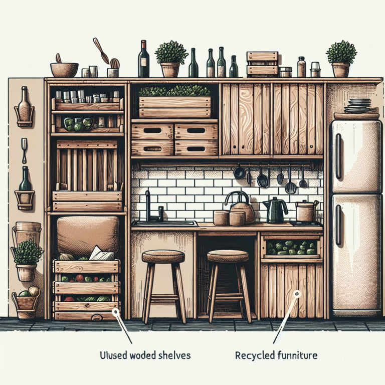 soluções de móveis reciclados para cozinha compacta