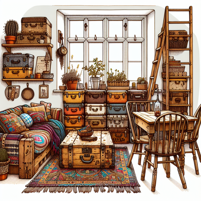 móveis reciclados para dar vida a uma sala pequena