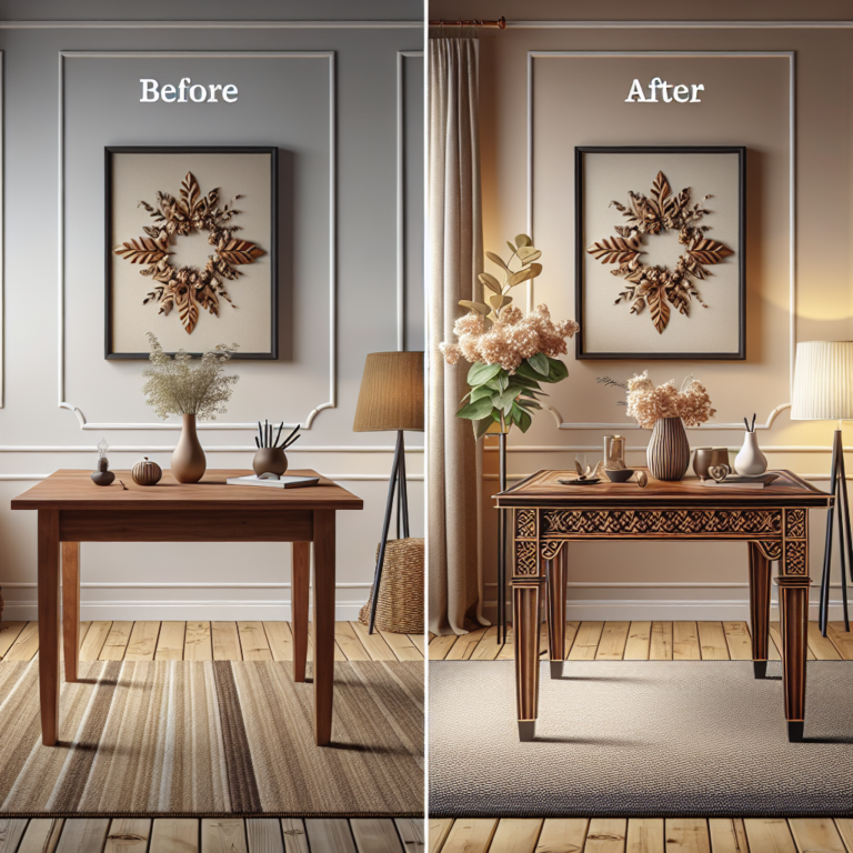 transformação de mesa de madeira em peça central do ambiente