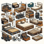 camas feitas de materiais reutilizados