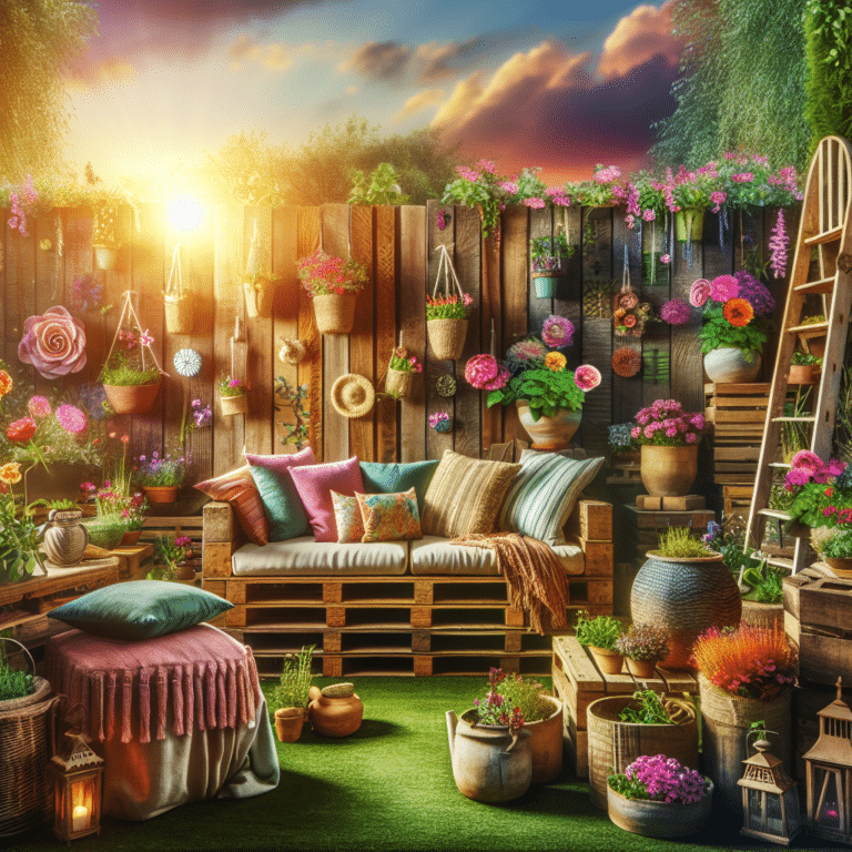 transformar seu jardim com móveis reciclados e criativos