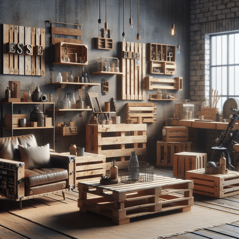 móveis feitos com materiais recicláveis e úteis